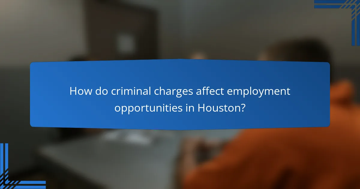 How do criminal charges affect employment opportunities in Houston?