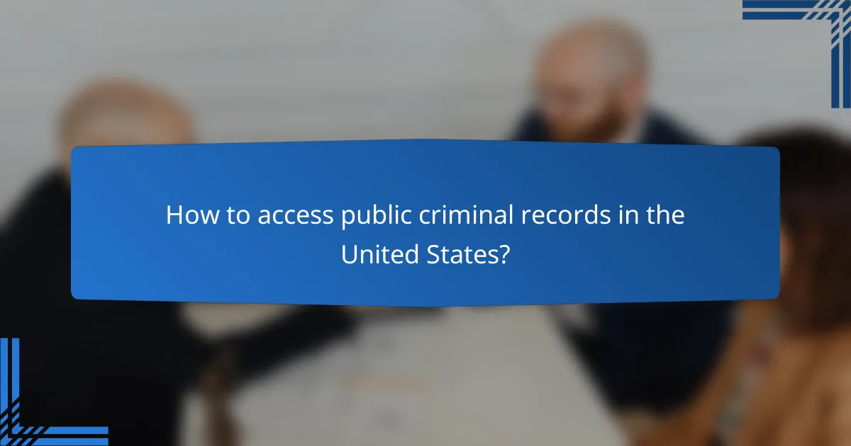 How to access public criminal records in the United States?