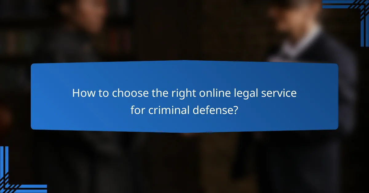 How to choose the right online legal service for criminal defense?