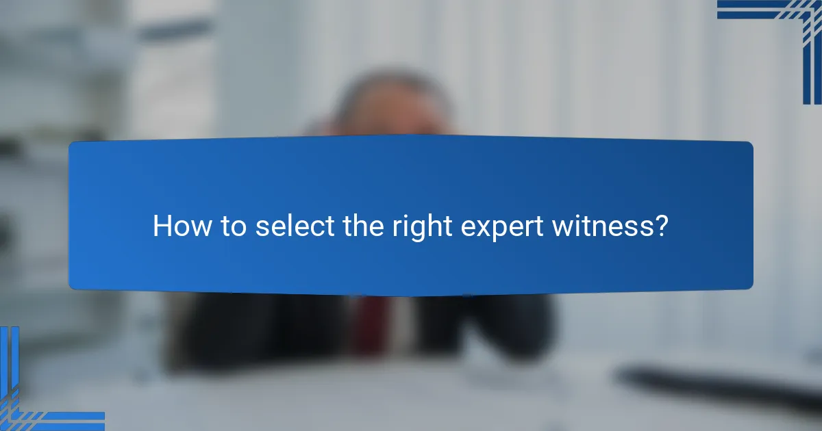 How to select the right expert witness?