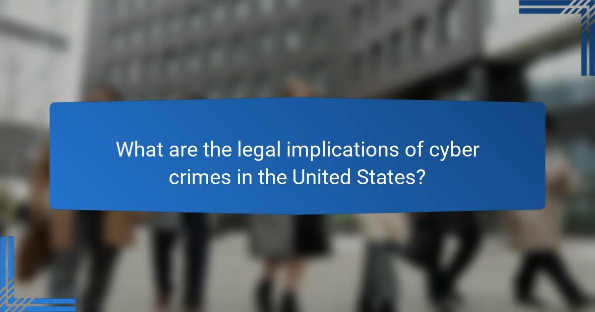 What are the legal implications of cyber crimes in the United States?