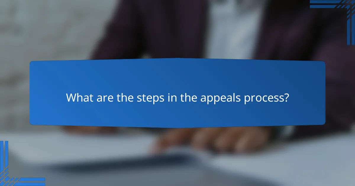 What are the steps in the appeals process?
