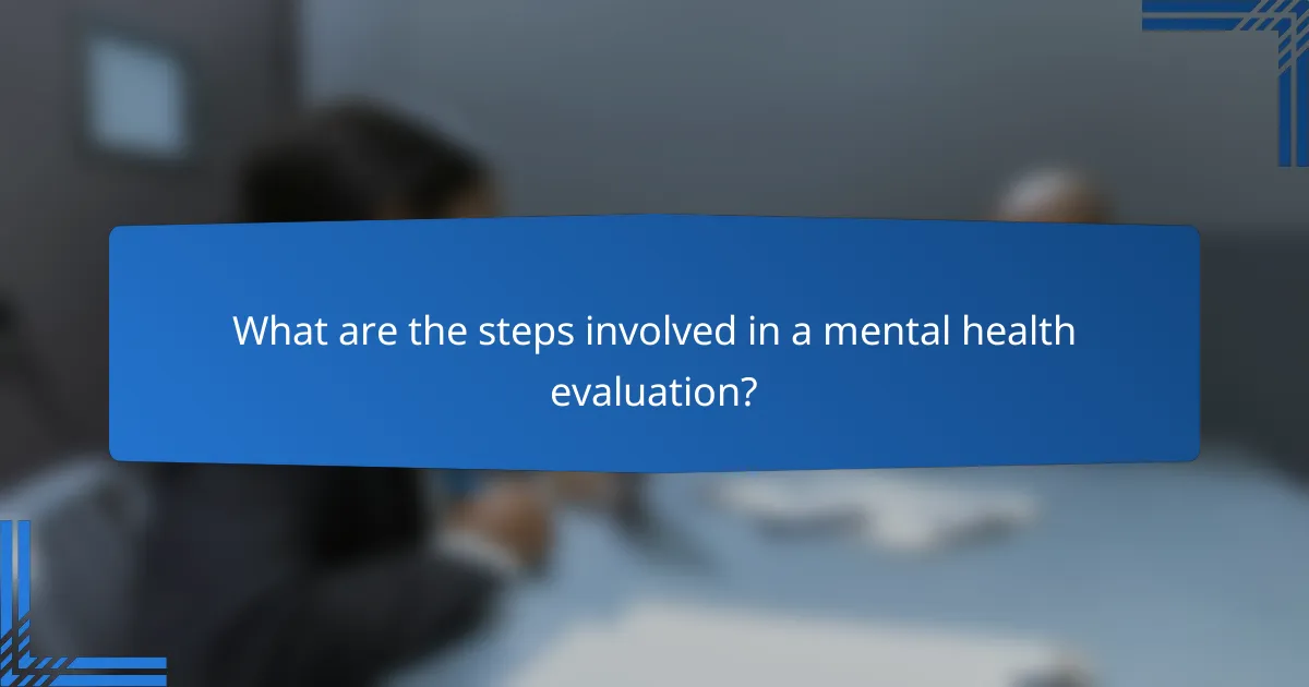 What are the steps involved in a mental health evaluation?