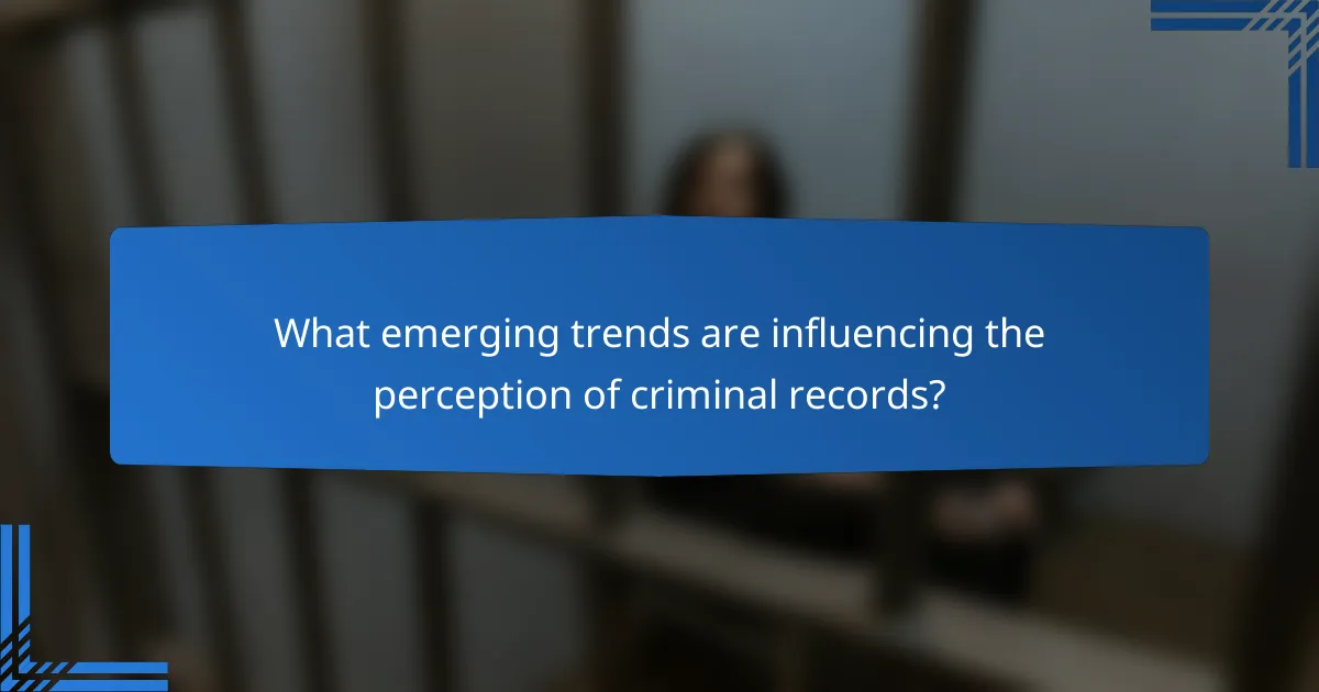 What emerging trends are influencing the perception of criminal records?