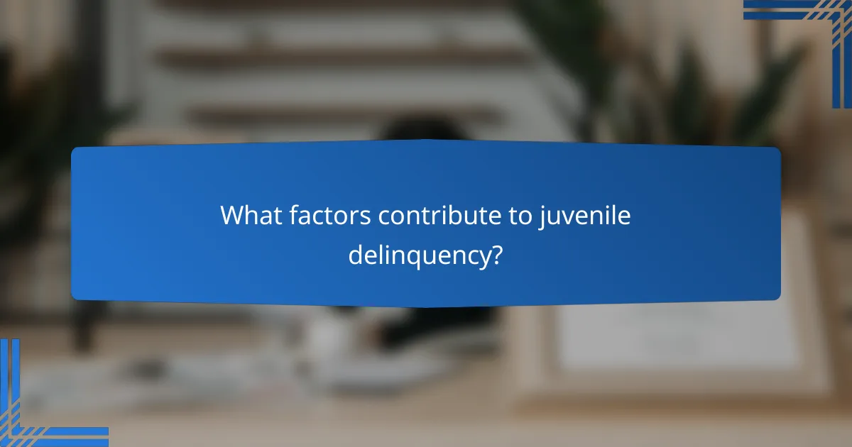 What factors contribute to juvenile delinquency?